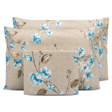 Imagem de Lençol King 3 pç Estampado Percal Flex 400 Fios Toque Acetinado (NATURALLE)