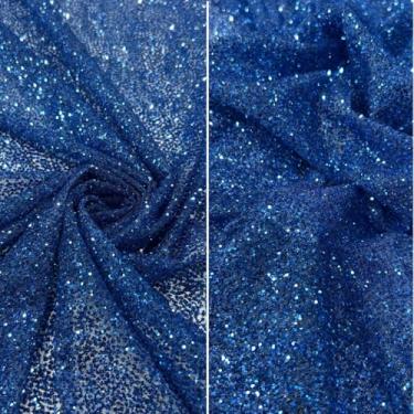 Imagem de Tecido Tule Com Glitter Pesado Explosão | 1,50m (Azul Celeste,2m)