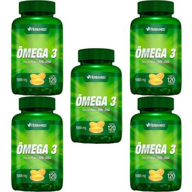 Imagem de Kit 5X Ômega 3 1000mg - 120 Cápsulas - Herbamed-Masculino