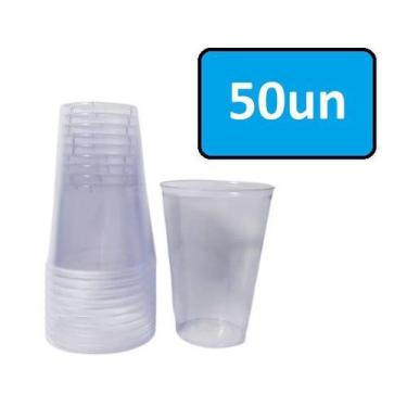 Imagem de Kit 50 Copos Acrílico 200ml Transparente Elite