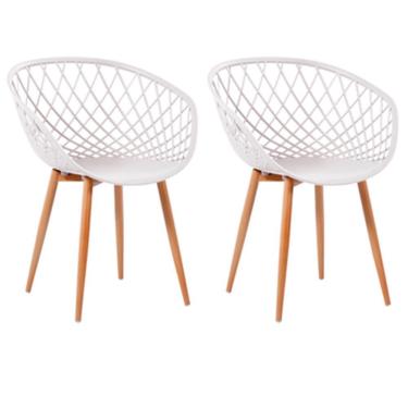 Imagem de Kit 2 Cadeiras Monaco Com Assento Em Polipropileno Fratini Nude