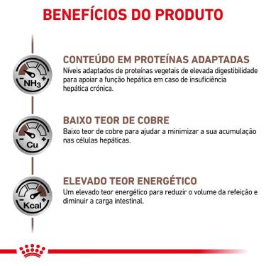Imagem de Ração Seca Veterinary Diet Hepatic para Cães Adultos com Insuficiência Hepática Crônica 10Kg Royal Canin