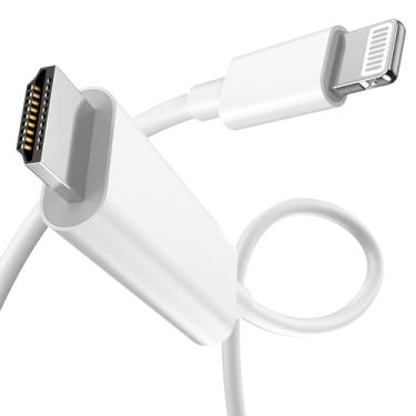 Imagem de [Certificação Apple MFi] Adaptador de cabo Lightning para HDMI da Apple, adaptador Lightning para AV digital 1080p, conector de tela de sincronização compatível com iPhone 14 13 12 11 Pro Max XS XR X