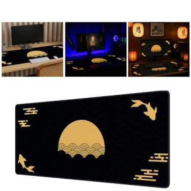 Imagem de Mouse Pad Gamer Profissional 60x30 Premium Antiderrapante Impermeável Lavável Bordas Costuradas Setup Gamer (Preto)