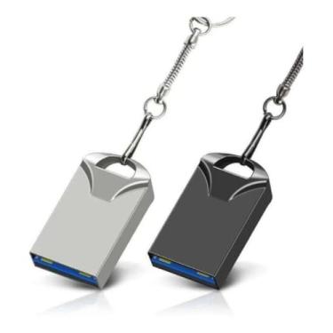 Imagem de Pen Drive USB 128GB Portátil com Chaveiro, Mini Flash Drive em Prata para Armazenamento de Dados, Música e Fotos