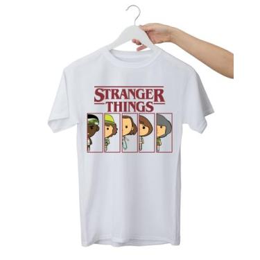 Imagem de camiseta stranger things 100% algodao unissex - kyros, Branco, P