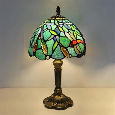 Imagem de Luminária de mesa vintage americana com LED, personalizada e criativa, para sala de estar, escritório, quarto infantil, casa de campo ou hotel, com vidro colorido (Estilo 30)