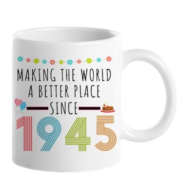 Imagem de Choinn 1945 Presentes de aniversário de 81 anos para mulheres e homens, presente de aniversário de 81 anos, caneca de café para mãe, pai, avó, vovô, ideias de presentes de aniversário de 81 anos, Dia