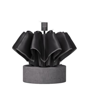 Imagem de barenx Guarda-chuva elegante, guarda-chuva dobrável automático premium, guarda-chuva com proteção UV, guarda-chuva compacto - 8/10/24/60 costelas, 8 costelas com design rodado, preto