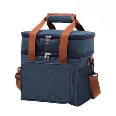 Imagem de Bolsa Térmica De Duas Camadas De Grande Capacidade Adequada Para Piquenique (Azul Marinho)