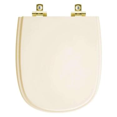 Imagem de Assento Sanitário Soft Close Sabatini Areia Para Vaso Icasa Com Ferragem Dourada