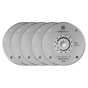 Imagem de Fein Lâmina de serra redonda HSS para plásticos, GFRP, madeira, composto de vidro, latão e bronze - bimetal, suporte StarLock Plus, diâmetro de 9,5 cm, pacote com 5-63502175230