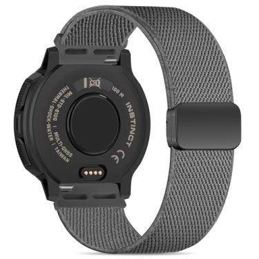 Imagem de Bolesi Pulseiras de relógio de nylon elástico compatíveis com Garmin Instinct 2/3 de 45 mm/1 Solar, macia, respirável, ajustável com fecho magnético, pulseira esportiva para Instinct 2 Surf/Tactical