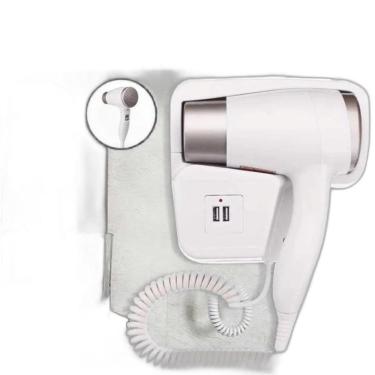 Imagem de Secador De Cabelo De Parede Usb Branco 220V