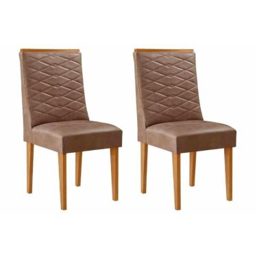 Imagem de Kit 2 Cadeiras De Cozinha Dafne 2 Un Naturale-corano Capuccino - Rufato