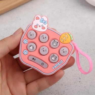 Imagem de Cdb kids Mini Pop It Eletrônico, Kit com 20 Chaveiros, Brinquedo Antistresse Sensorial, Manual, Plástico, Unissex, para Crianças 6 Anos, Certificado INMETRO (20-COELHINHA)