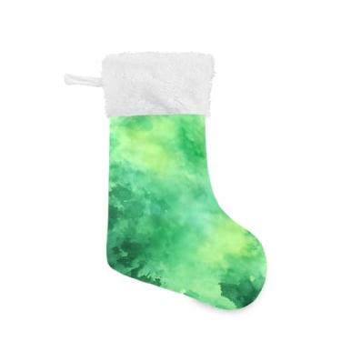 Imagem de GakkiGii Meia de Natal grande para colorir com tinta, decoração de Natal para pendurar na parede da árvore da lareira, 45 x 31 cm