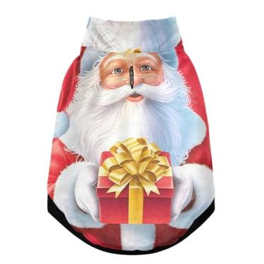 Imagem de SEHANY Casaco de Natal para cães pequenos, superquente à prova de vento, jaqueta de inverno macia e aconchegante para animais de estimação, moletom para clima frio de neve com furo de trela, P