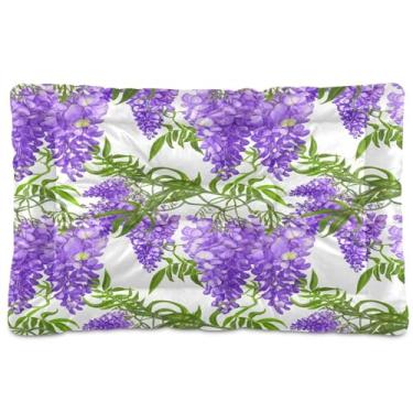 Imagem de SEHANY Cama de flores coloridas para cães e gatos com fundo antiderrapante, cama de canil, colchão macio para animais de estimação, lavável para cães pequenos, médios e grandes, gatos, 91 x 61 cm