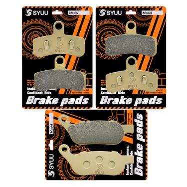 Imagem de S SYUU Pastilhas de freio dianteiras e traseiras de motocicleta compatíveis com Harley Davidson Dyna FXDF Fat Bob, FXDL Low Rider 2008-2017, FXDLS Dyna Low Rider S 2017, kits de substituição, FA457F