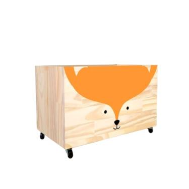 Imagem de Caixote de Madeira para Brinquedos, Caixa Organizadora de Madeira, Baú com rodas para Brinquedos(CX097)