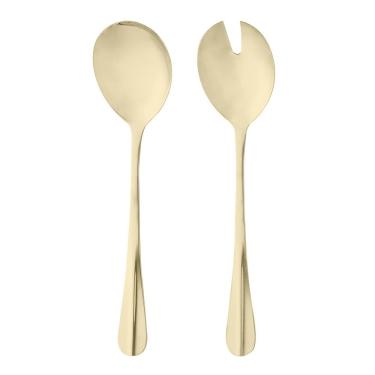 Imagem de Cj 2 Pegadores de Aço Inox para Salada Positano Dourado 27cm Lyor