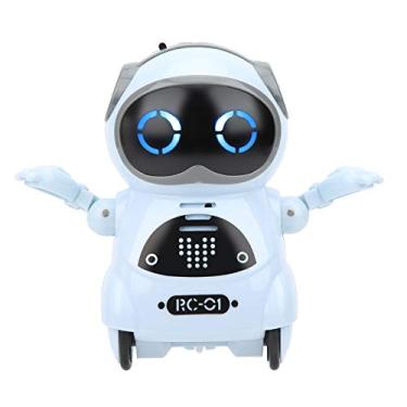Imagem de Generic Adorável Mini robô Brinquedo Led Olhos Interativo Reconhecimento de Voz Cantar Dança robô de Bolso para Crianças Bateria Aaa X1 (Azul)