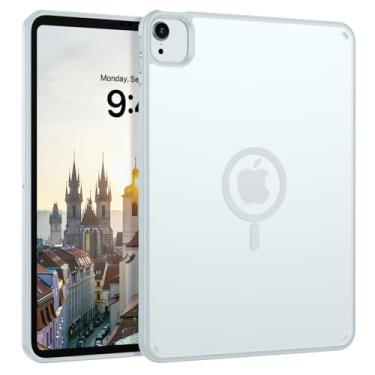 Imagem de Telaso Capa magnética para iPad Air de 11 polegadas (M3/M2)/Air 5ª e 4ª geração de 10,9 polegadas (2020/2022), iPad Pro de 11 polegadas 2022/2021/2020/2018 translúcida fosca traseira macia TPU bumper