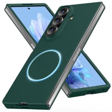 Imagem de AYSZNBLA Capa magnética para Galaxy Z Fold 7, capa de PC fosca para mulheres, homens, meninas, meninos, proteção contra quedas, capa fofa durável para Galaxy Z Fold 7, verde 11,39