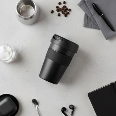 Imagem de Copo Térmico com Tampa para 400ml All Black Coffee Time