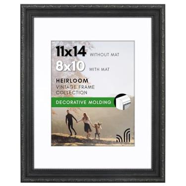 Imagem de Americanflat Porta-retrato de 28 x 35 cm com vidro resistente a estilhaços - Use como moldura de 20 x 25 cm com tapete ou tela para foto de 28 x 35 cm sem tapete - Moldura vintage para exibição de