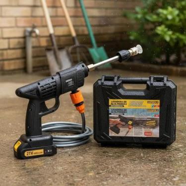 Imagem de Lavadora Alta Pressão Recarregável 21V Portátil Sem Fio Bateria Jato P