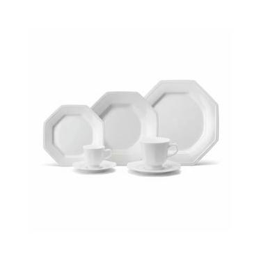 Imagem de Jogo de jantar Schmidt Prisma 42 Peças porcelana, aparelho com chá e café, 6 pessoas