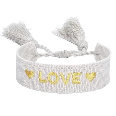 Imagem de Pulseira de amor para mulheres, presentes I Love You para ela, pulseira de dia dos namorados para ela, pulseira da amizade, presente de joias de dia dos namorados, Medium, Latão, Sem Pedra Preciosa