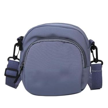 Imagem de Bolsa transversal de lona estilo coreano moda casual bolsa de ombro estudante, Azul, Medium, Mochila casual