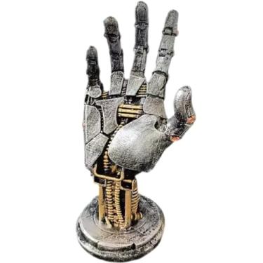 Imagem de Cyberpunk Silverhand mão mecânica, suporte para controle de jogos, estilo punk, steampunk, decoração de casa, decoração de sala de jogos, arte de resina, presente