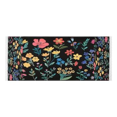 Imagem de Wassud Capas simples de lavadora e secadora de flores, protetor de lavadora com sacos de armazenamento, capa de geladeira à prova de poeira com bolsos para lavanderia doméstica, cozinha, 120 x 55 cm