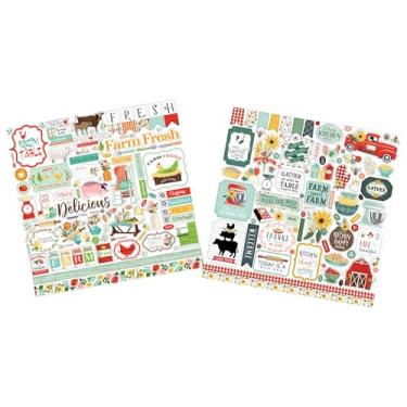 Imagem de Adesivos de culinária para scrapbook - 30,5 x 30,5 cm, adesivos de scrapbook com designs de fazenda, adesivos de cozinha para álbuns, livro de receitas, diário, confecção de cartões - Conjunto de 2