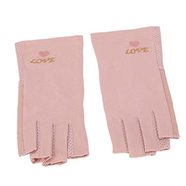 Imagem de Luqeeg Luvas Elásticas para Manicure, Proteção Uv Sem Dedos para Arte Em Unhas, Salão de Beleza, Peso Leve Respirável para Proteção Pele (Cinza Rosado Pálido)