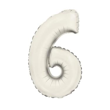 Imagem de BALAO CROMADO C/CANUDO 16" BRANCO FOSCO NUMERO 6