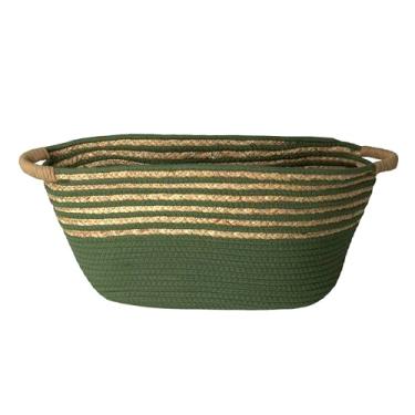 Imagem de Paramount Plásticos - Cesto De Fibra Natural e Algodão C/Alça Branco