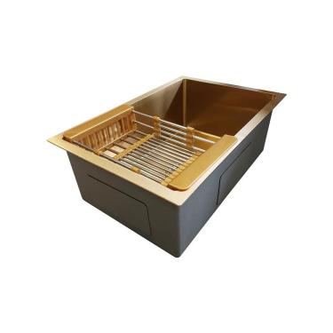 Imagem de Cuba Gourmet De Cozinha Embutir Ou Sobrepor 60X40 Dourada