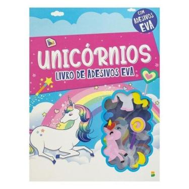 Imagem de Livro Com Adesivos Em Eva: Unicórnios