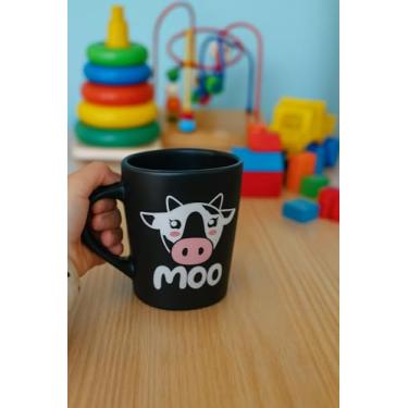 Imagem de Caneca de Porcelana Preta 270ml - Moo Vaquinha