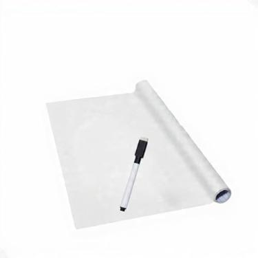 Imagem de Papel de Parede Adesivo Lousa Quadro Branco 45x200cm em Vinil Autocolante com Caneta para Anotações e Desenhos