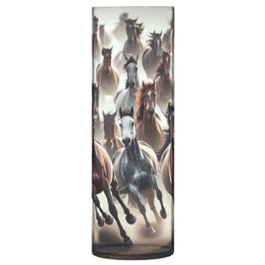 Imagem de JUZIHAI Vaso ofegante de cavalos para flores 9,9 cm x 30 cm Cilindro de plástico moderno vaso de flores para centro de mesa de casamento decoração de casa