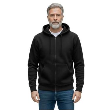 Imagem de Casaco de Frio Masculino Moletom com zíper - L7, Preto, P