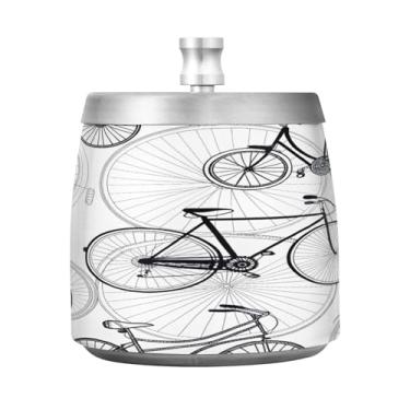 Imagem de Qilmy Cinzeiro de aço inoxidável com tampa - Cinzeiro de cigarro à prova de vento sem cheiro sem fumaça para casa, escritório, carro, pátio, varanda (uso interno e externo)