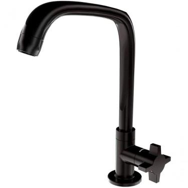 Imagem de Torneira De Mesa Para Cozinha Com Bica Móvel Fitt Cross 1167 F64 Preta