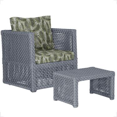 Imagem de Mesa E 1 Poltrona Madri Corda Náutica Estofado 5 Trama Prata